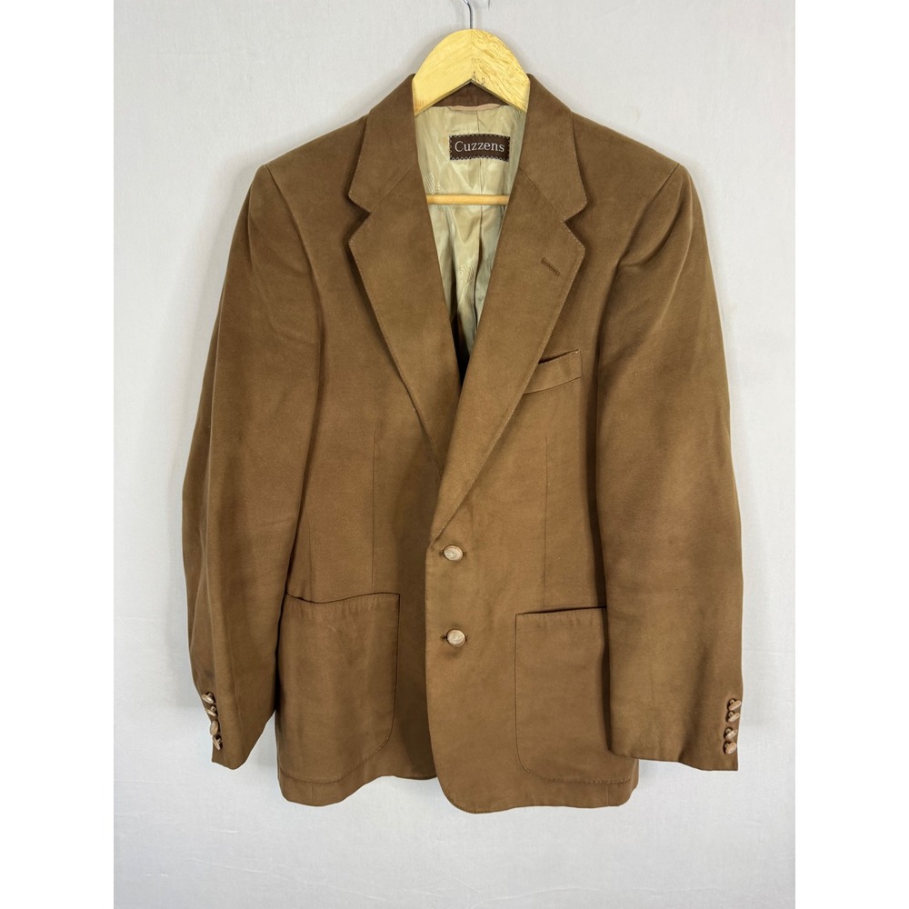 Lanvin Paris Men 40 FeatherSuede Blazer Brown Vintage Cuzzens Sport Coat USA